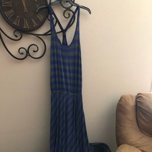 Dark blue and grey dress, M size but is larger